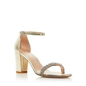 Stuart Weitzman Women's Nearly Nude High Shine Sandals Platino, EUR 38.5 US 8